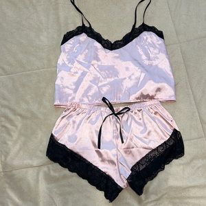Pink SHEIN silk sleep set, NWOT
